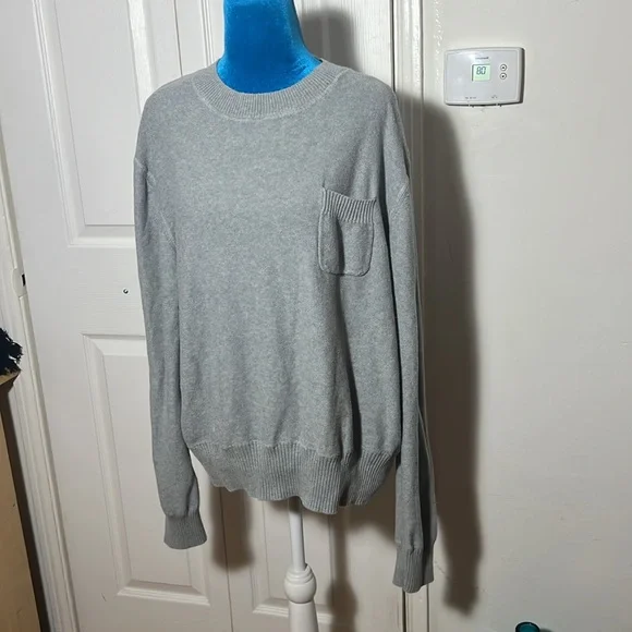 ALEX MILL Cotton Sweater Gray Large - Picture 4 of 8